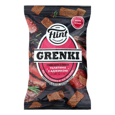 ГРІНКИ ЖИТНІ ТЕЛЯТИНА З АДЖИКОЮ FLINT GRENKI 70г