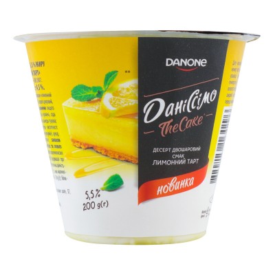 ДЕСЕРТ 5.5% КИСЛОМОЛОЧНЫЙ ЛИМОННЫЙ ТАРТ THE CAKE ДАНІССІМО
