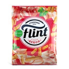 СУХАРИКИ ПШЕНИЧНО-РЖАНЫЕ СО ВКУСОМ БЕКОНА FLINT 