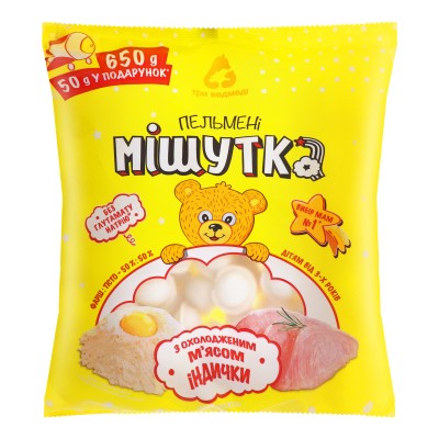 ПЕЛЬМЕНИ С ОХЛАЖДЕННЫМ МЯСОМ ИНДЕЙКИ МІШУТКА 