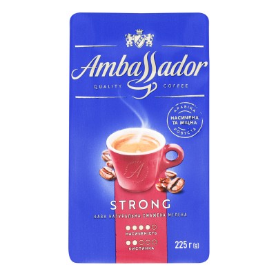 Кофе молотый Ambassador Strong 225г