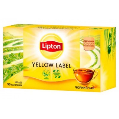 ЧАЙ ЧОРНИЙ БАЙХОВИЙ LIPTON YELLOW LABEL TEA