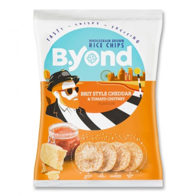 Чіпси B.Yond рисові чедер і томатний соус
