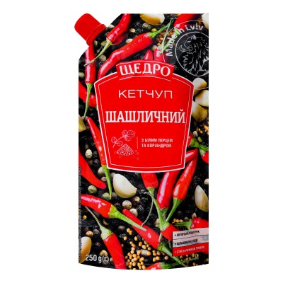 КЕТЧУП ПАСТЕРИЗОВАНИЙ ШАШЛИЧНИЙ ЩЕДРО