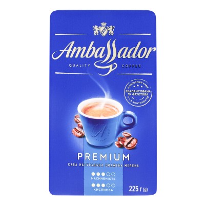 Кофе молотый Ambassador Premium 225г