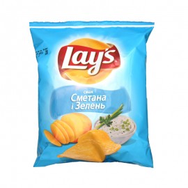 ЧИПСЫ СО ВКУСОМ СМЕТАНЫ И ЗЕЛЕНИ LAYS М/У 71Г