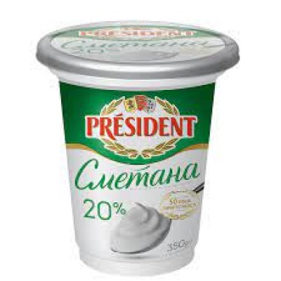 Сметана 20% President