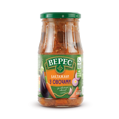 Верес баклажани з овочами 0.5л Верес баклажани з овочами 0.5л